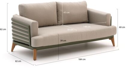 Bellagio Esenta lounge tuinbank 184cm - Laagste prijsgarantie! Groen