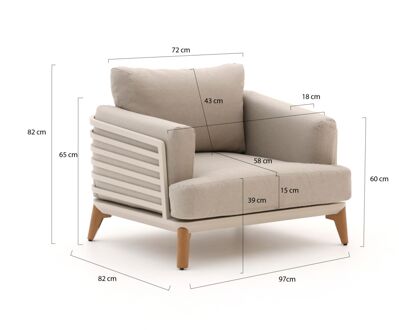 Bellagio Esenta lounge tuinstoel - Laagste prijsgarantie! Taupe