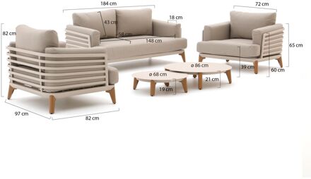 Bellagio Esenta stoel-bank loungeset 5-delig - Laagste prijsgarantie! Taupe