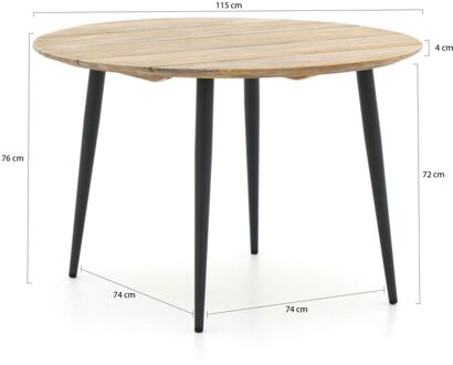Bellagio Falcade dining tuintafel ø 115cm - Laagste prijsgarantie! Grijs