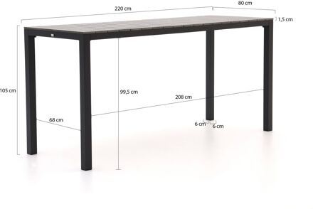 Bellagio Fidenza bartafel 220x80x105cm - Laagste prijsgarantie! Grijs