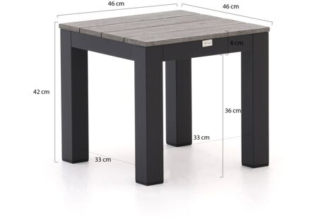Bellagio Fidenza bijzet tuintafel 46x46x42cm - Laagste prijsgarantie! Grijs