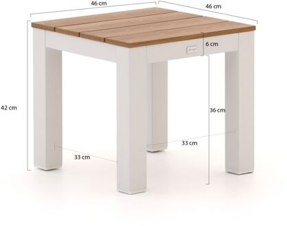 Bellagio Fidenza bijzet tuintafel 46x46x42cm - Laagste prijsgarantie! Wit