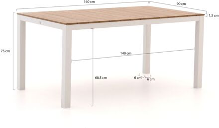 Bellagio Fidenza dining tuintafel 160x90x75cm - Laagste prijsgarantie! Wit