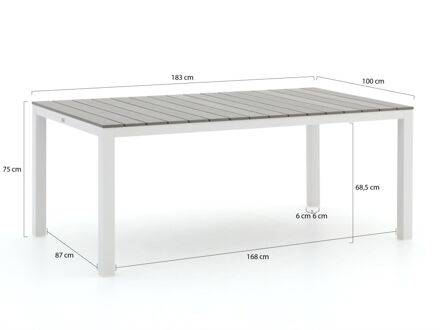 Bellagio Fidenza dining tuintafel 183x100x75cm - Laagste prijsgarantie! Wit