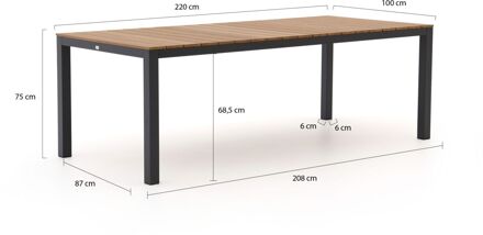 Bellagio Fidenza dining tuintafel 220x100x75cm - Laagste prijsgarantie! Bruin
