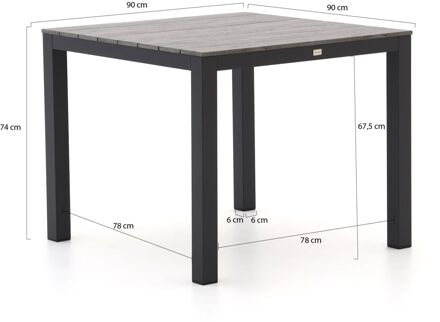 Bellagio Fidenza dining tuintafel 90x90x75cm - Laagste prijsgarantie! Grijs
