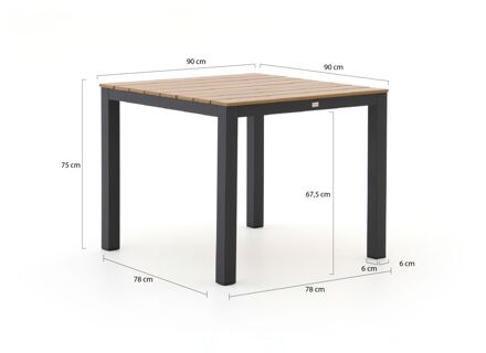 Bellagio Fidenza dining tuintafel 90x90x75cm - Laagste prijsgarantie! Grijs