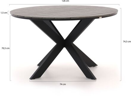 Bellagio Fidenza dining tuintafel ø126cm - Laagste prijsgarantie! Zwart