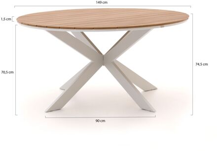 Bellagio Fidenza dining tuintafel ø149cm - Laagste prijsgarantie! Wit