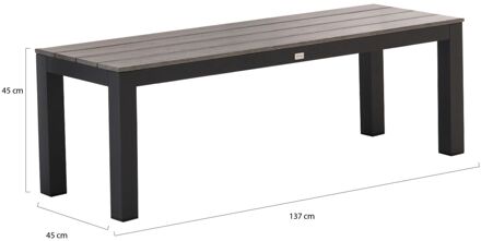 Bellagio Fidenza picknickbank 137x45x45cm - Laagste prijsgarantie! Grijs