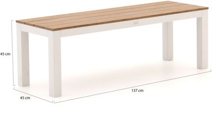 Bellagio Fidenza picknickbank 137x45x45cm - Laagste prijsgarantie! Wit