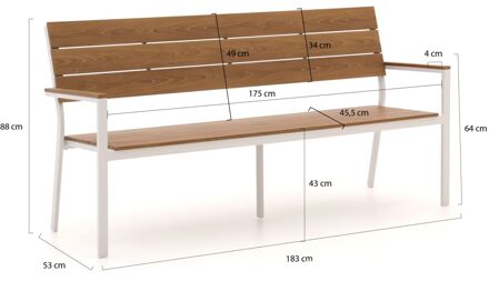 Bellagio Fidenza tuinbank 183cm - Laagste prijsgarantie! Wit