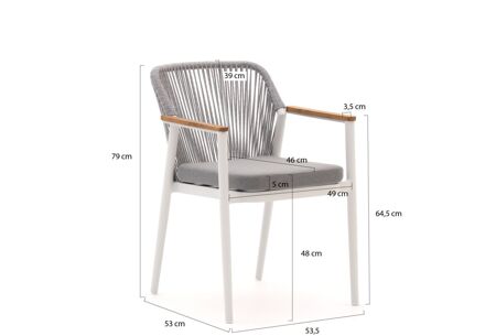 Bellagio Florentina/La Fonte ø 120cm dining tuinset 5-delig - Laagste prijsgarantie! Wit