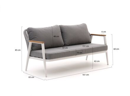 Bellagio Florentina lounge tuinbank 2-zits 161cm - Laagste prijsgarantie! Wit