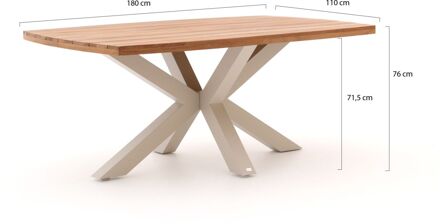 Bellagio Induno Deens Ovaal dining tuintafel 180x110cm - Laagste prijsgarantie! Bruin