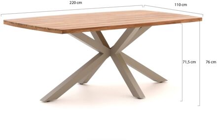 Bellagio Induno Deens Ovaal dining tuintafel 220x110cm - Laagste prijsgarantie! Bruin