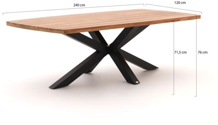 Bellagio Induno Deens Ovaal dining tuintafel 240x120cm - Laagste prijsgarantie! Bruin