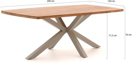 Bellagio Induno Deens Ovaal dining tuintafel 240x120cm - Laagste prijsgarantie! Bruin