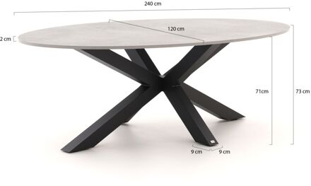 Bellagio Induno Ellips dining tuintafel 240x120cm - Laagste prijsgarantie! Grijs