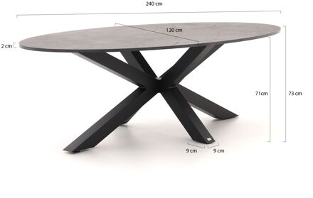 Bellagio Induno Ellips dining tuintafel 240x120cm - Laagste prijsgarantie! Grijs