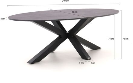 Bellagio Induno Ellips dining tuintafel 240x120cm - Laagste prijsgarantie! Grijs