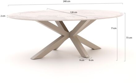 Bellagio Induno Ellips dining tuintafel 240x120cm - Laagste prijsgarantie! Taupe