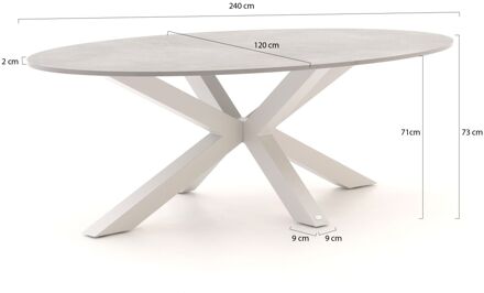 Bellagio Induno Ellips dining tuintafel 240x120cm - Laagste prijsgarantie! Wit