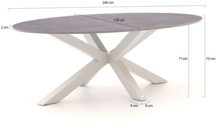 Bellagio Induno Ellips dining tuintafel 240x120cm - Laagste prijsgarantie! Wit