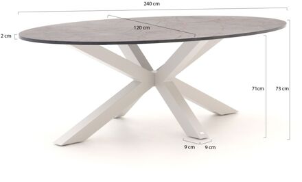 Bellagio Induno Ellips dining tuintafel 240x120cm - Laagste prijsgarantie! Wit