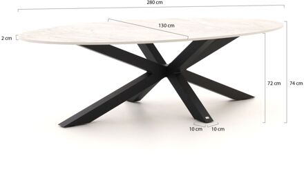 Bellagio Induno Ellips dining tuintafel 280x130cm - Laagste prijsgarantie! Grijs