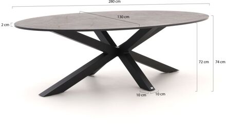 Bellagio Induno Ellips dining tuintafel 280x130cm - Laagste prijsgarantie! Grijs