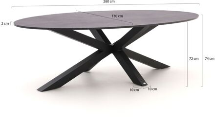 Bellagio Induno Ellips dining tuintafel 280x130cm - Laagste prijsgarantie! Grijs