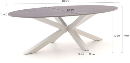 Bellagio Induno Ellips dining tuintafel 280x130cm - Laagste prijsgarantie! Wit