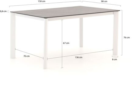 Bellagio Isolo dining tuintafel 150x90x76cm - Laagste prijsgarantie! Wit