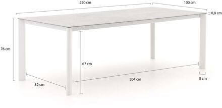 Bellagio Isolo dining tuintafel 220x100x76cm - Laagste prijsgarantie! Wit