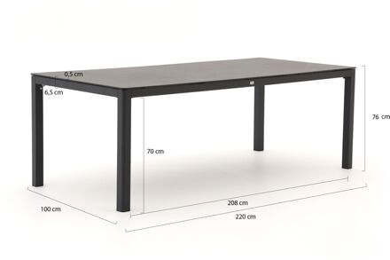 Bellagio La Fonte dining tuintafel 220x100cm - Laagste prijsgarantie! Grijs