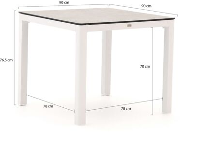 Bellagio La Fonte dining tuintafel 90x90cm - Laagste prijsgarantie! Wit