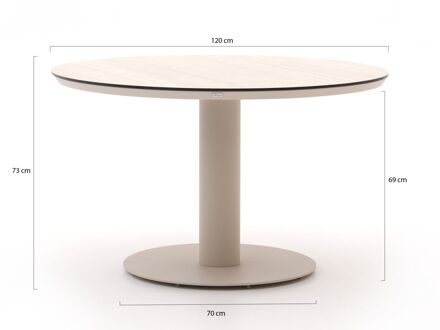 Bellagio La Fonte dining tuintafel ø 120cm - Laagste prijsgarantie! Taupe