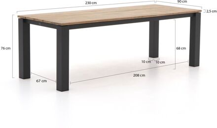 Bellagio Lagundo dining tuintafel 230x90cm - Laagste prijsgarantie! Grijs