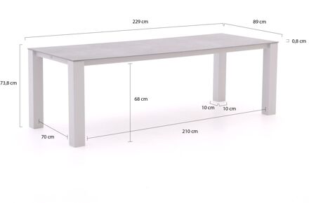 Bellagio Lagundo dining tuintafel 230x90cm - Laagste prijsgarantie! Wit