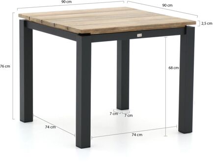 Bellagio Lagundo dining tuintafel 90x90cm - Laagste prijsgarantie! Grijs