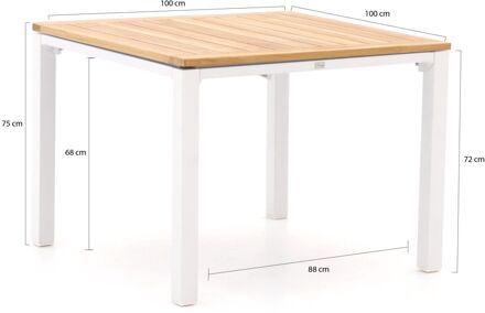 Bellagio Linosa dining tuintafel 100x100x75cm - Laagste prijsgarantie! Wit