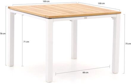 Bellagio Linosa dining tuintafel 100x100x78cm - Laagste prijsgarantie! Bruin