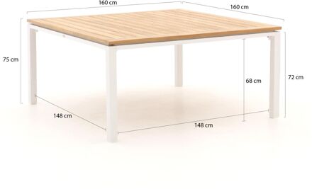 Bellagio Linosa dining tuintafel 160x160x75cm - Laagste prijsgarantie! Bruin