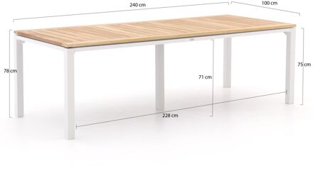 Bellagio Linosa dining tuintafel 240x100x78cm - Laagste prijsgarantie! Bruin
