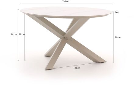 Bellagio Lodola dining tuintafel ø 130cm - Laagste prijsgarantie! Taupe