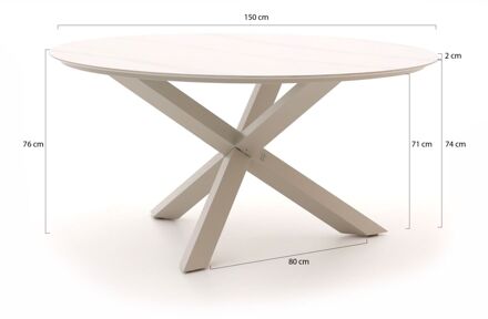 Bellagio Lodola dining tuintafel ø 150cm - Laagste prijsgarantie! Taupe