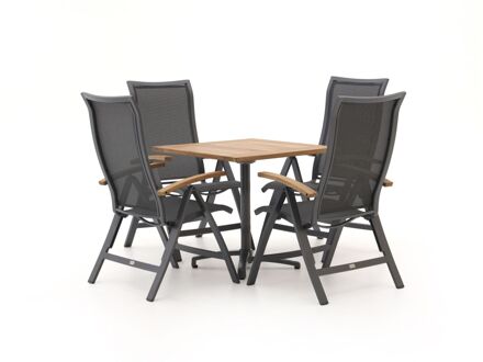 Bellagio Lugo/Canzo 80cm dining tuinset 5-delig verstelbaar - Laagste prijsgarantie! Bruin
