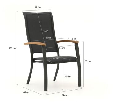 Bellagio Lugo dining tuinstoel stapelbaar - Laagste prijsgarantie! Grijs